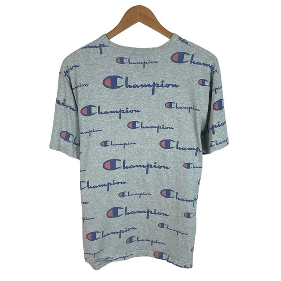 TS1025 Men’s Champion Athletic Brand AOP Logo T Shirt L - Picture 5 of 6